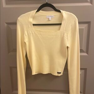 Calvin Klein Jeans Cream Long Sleeve Top